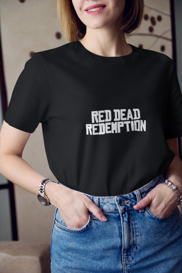 Rockstar Games Red Dead Redemption Yazı Baskılı Tişört Kadın Hediye Doğum Günü - 3