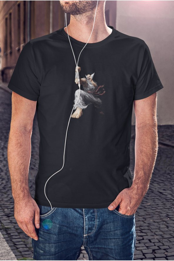 Street Fighter Heihachi Karakteri Baskılı Tişört Erkek Hediye Doğum Günü - Resim 3