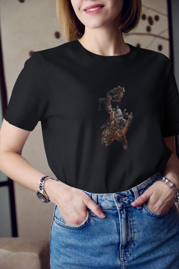 Diablo 3 Barbarian Baskılı Tişört Kadın Hediye Doğum Günü Hediyesi T-shirt - 3