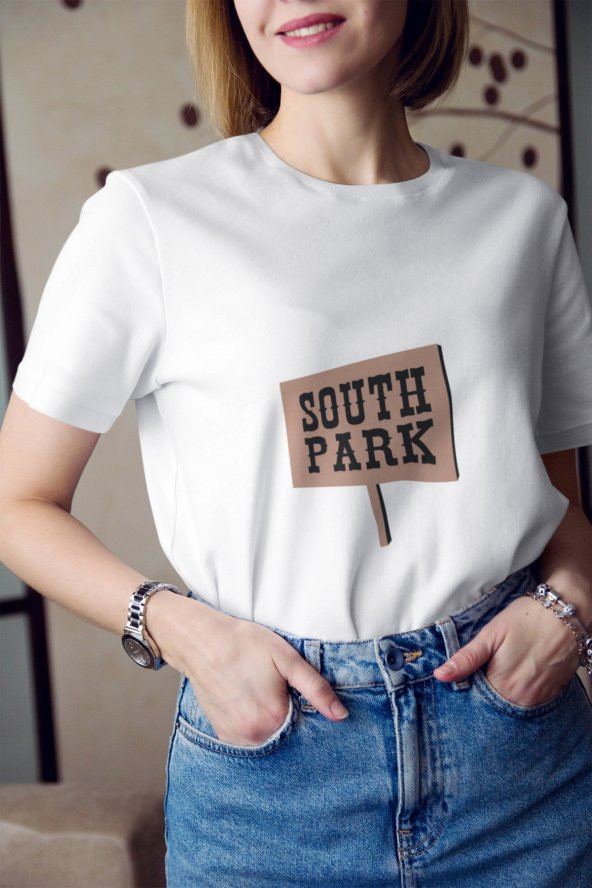 South Park Tabela Baskılı Tişört Kadın Hediye Doğum Günü Hediyesi T-shirt