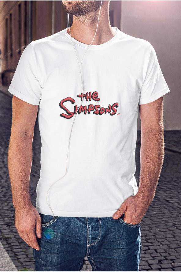 The Simpsons Kırmızı Yazı Baskılı Tişört Erkek Hediye Doğum Günü Hediyesi ürün görseli