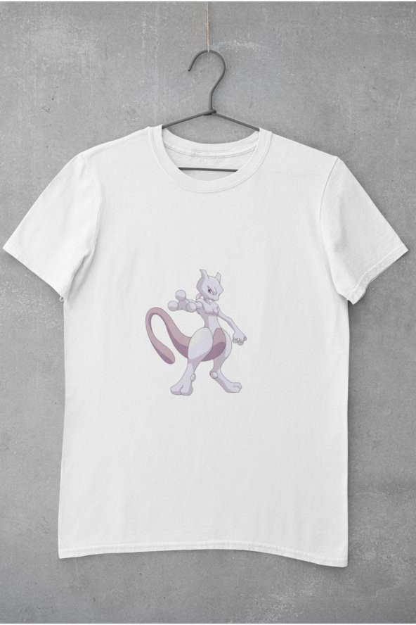 Mewtwo Pokemon Çizgi Film Baskılı Tişört Erkek Hediye Doğum Günü Hediyesi - Resim 2
