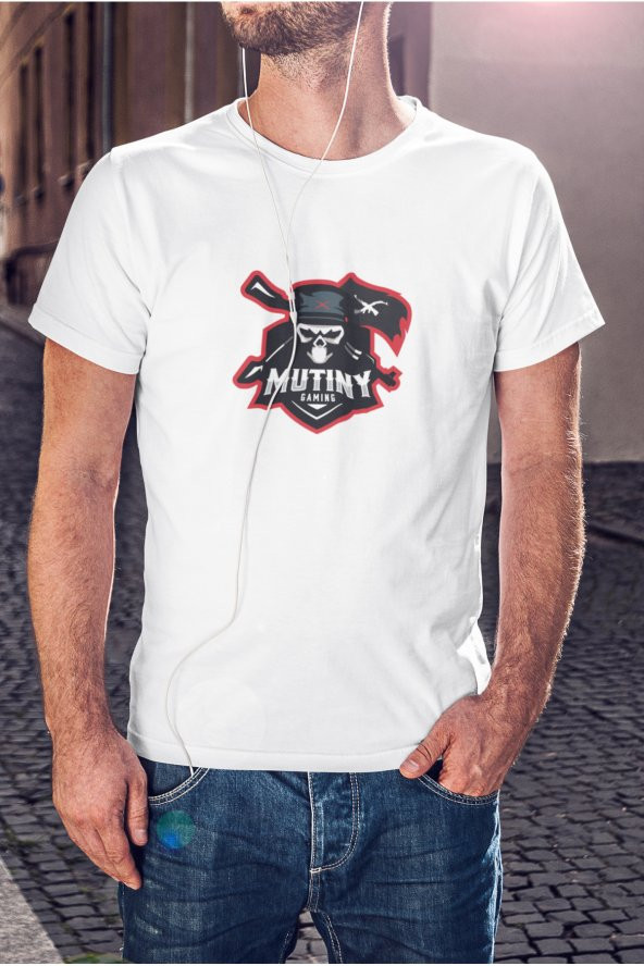 Mutiny Gaming Logo Baskılı Tişört Erkek Hediye Doğum Günü Hediyesi T-shirt ürün görseli