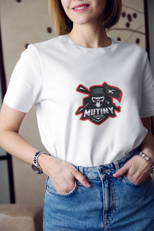 Mutiny Gaming Logo Baskılı Tişört Kadın Hediye Doğum Günü Hediyesi T-shirt ürün görseli