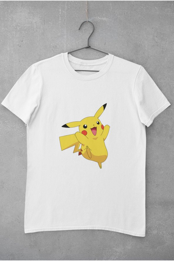 Pikachu Pokemon Çizgi Film Baskılı Tişört Erkek Hediye Doğum Günü Hediyesi - 2