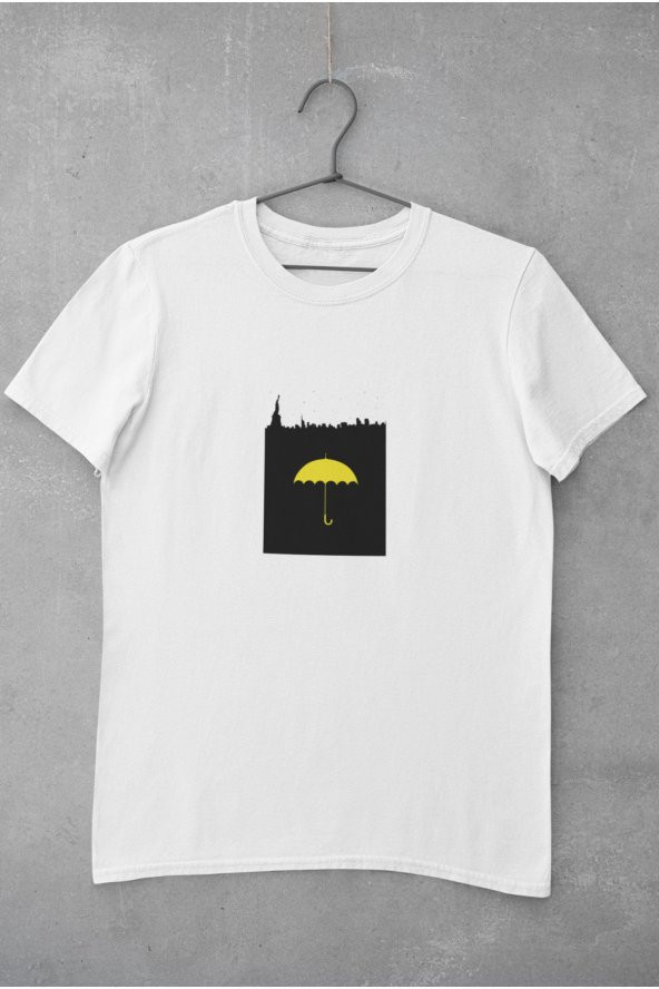 How I Met Your Mother Sarı Şemsiye Baskılı Tişört Kadın Hediye Doğum Günü - Resim 2