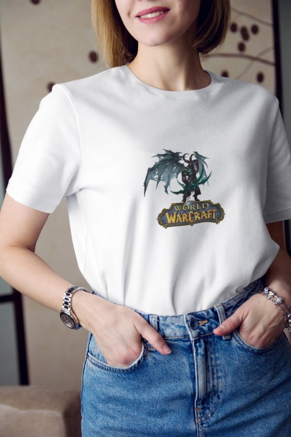 Warcraft Illidan Stormrage Karakter
 Baskılı Tişört Kadın Hediye Doğum Günü - 1