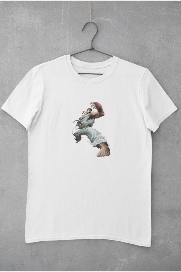 Street Fighter Ryu Hoshi Karakteri 1 Baskılı Tişört Erkek Hediye Doğum Günü - Resim 2