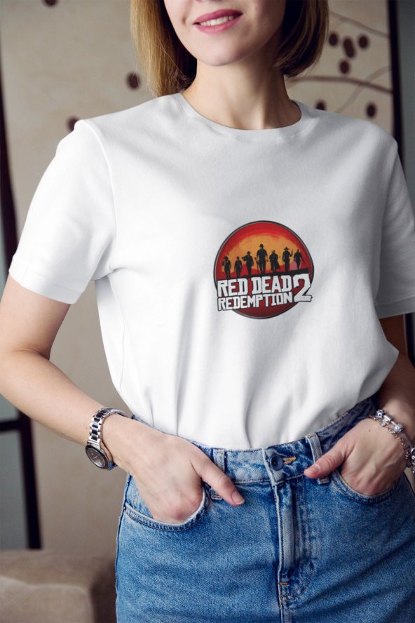 Rockstar Games Red Dead Redemption 2 Baskılı Tişört Kadın Hediye Doğum Günü ürün görseli