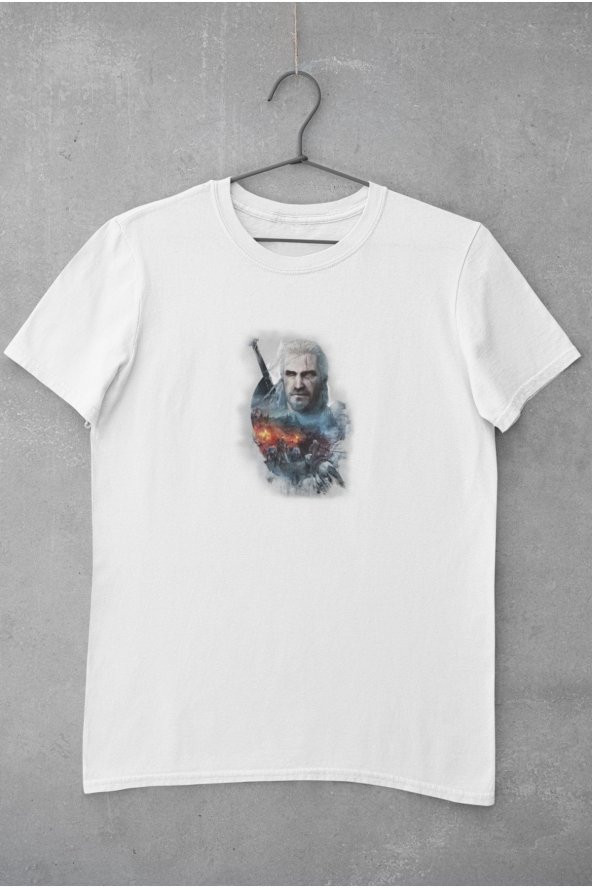 The Witcher Rivialı Geralt 1 Baskılı Tişört Erkek Hediye Doğum Günü Hediyesi - Resim 2
