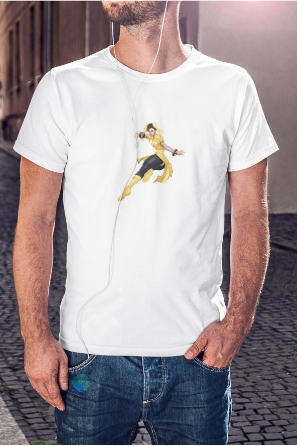 Street Fighter Chun Li Baskılı Tişört Erkek Hediye Doğum Günü Hediyesi T-shirt - 1