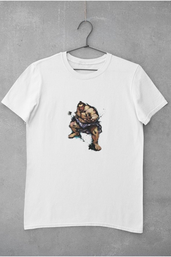 Street Fighter Honda Karakteri Baskılı Tişört Kadın Hediye Doğum Günü Hediyesi - Resim 2