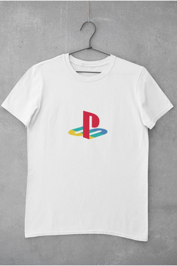 Playstation Renkli Logo Baskılı Tişört Kadın Hediye Doğum Günü Hediyesi T-shirt - 2