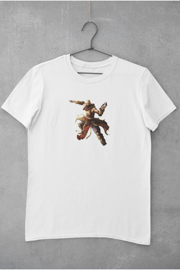 Diablo 3 Monk Karakteri Baskılı Tişört Erkek Hediye Doğum Günü Hediyesi T-shirt - Resim 2