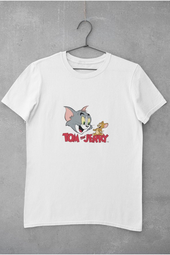 Tom ve Jerry Çizgi Film Baskılı Tişört Kadın Hediye Doğum Günü Hediyesi T-shirt - 2