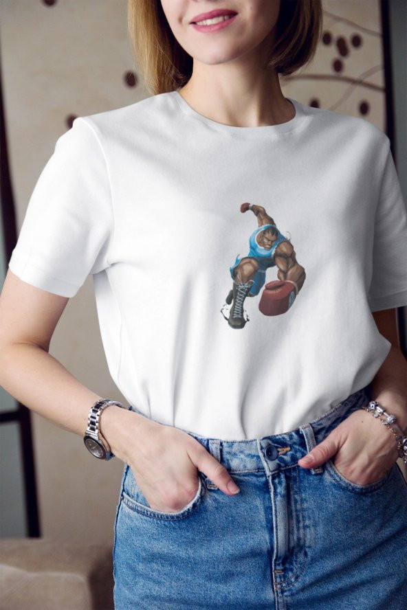 Street Fighter Balrog Karakteri Baskılı Tişört Kadın Hediye Doğum Günü Hediyesi ürün görseli