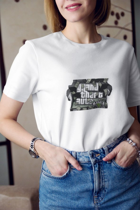 Grand Theft Auto V GTA 5 Baskılı Tişört Kadın Hediye Doğum Günü Hediyesi T-shirt - 1