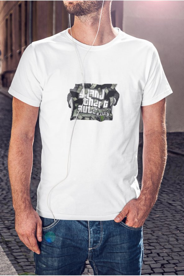 Grand Theft Auto V GTA 5 Baskılı Tişört Erkek Hediye Doğum Günü Hediyesi T-shirt ürün görseli
