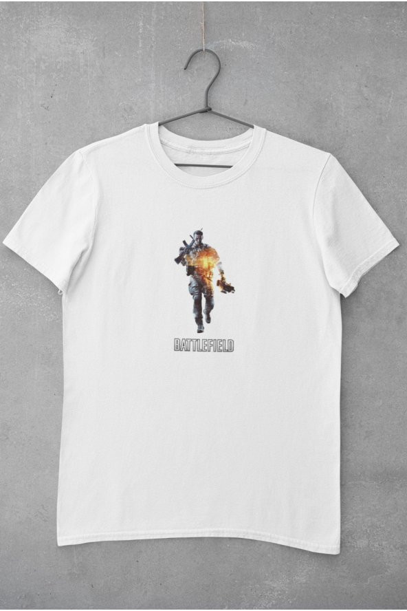 Battlefield Silah Ve Kask Tutan Asker Yazı
 Tişört Kadın Hediye Doğum Günü - Resim 2