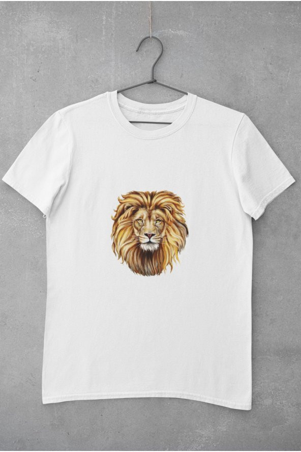 Renkli Aslan Yeleli Baskılı Tişört Kadın Hediye Doğum Günü Hediyesi T-shirt - 2