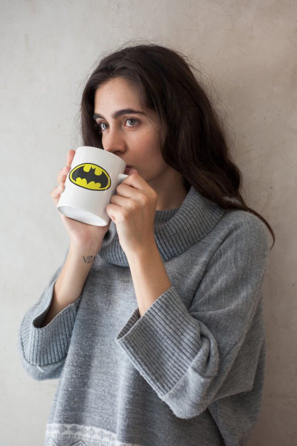 DC Batman Karakteri Logo Baskılı Kahve Kupası Hediye Kupa - 2