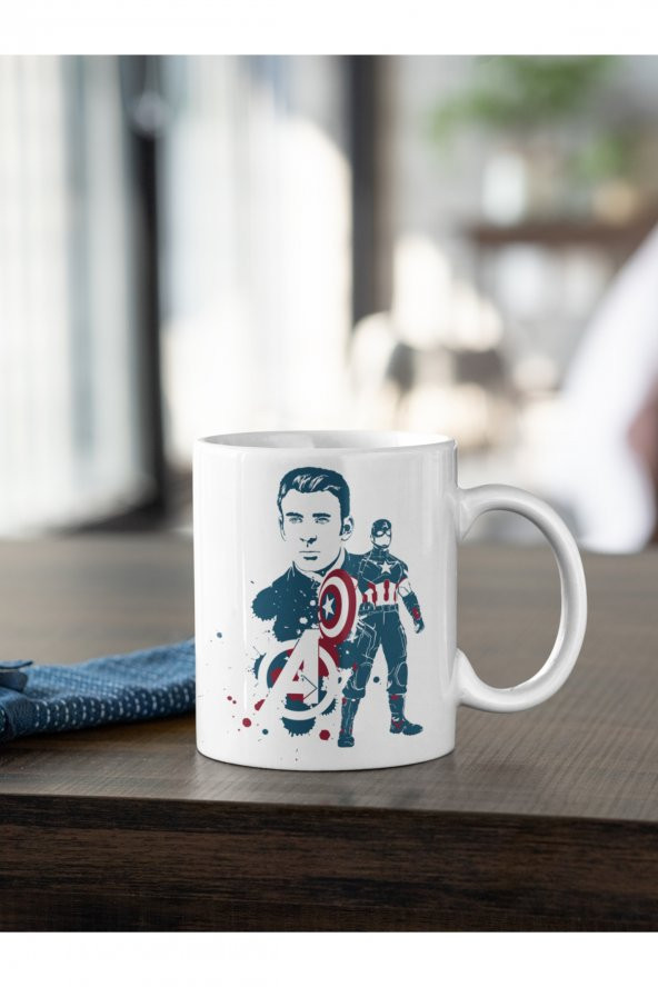 Marvel Captain America Baskılı Kahve Kupası Hediye Kupa