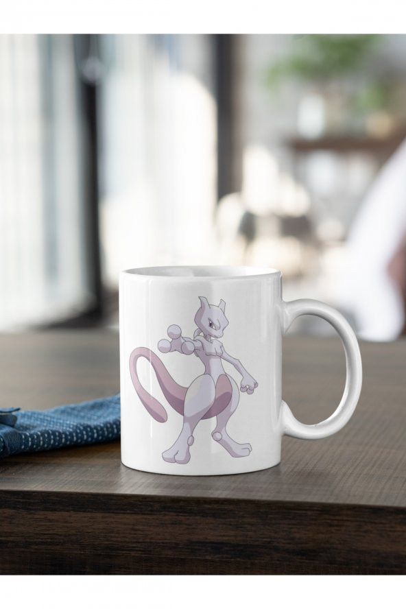 Mewtwo Pokemon Çizgi Film Baskılı Kahve Kupası Hediye Kupa