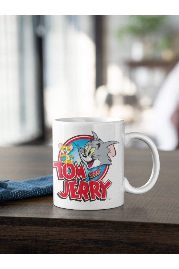Tom Ve Jerry Çizgi Film Baskılı Kahve Kupası Hediye Kupa - 2
