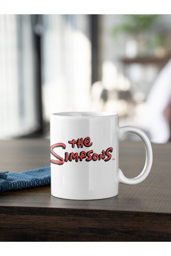 The Simpsons Kırmızı Yazı Baskılı Kahve Kupası Hediye Kupa
