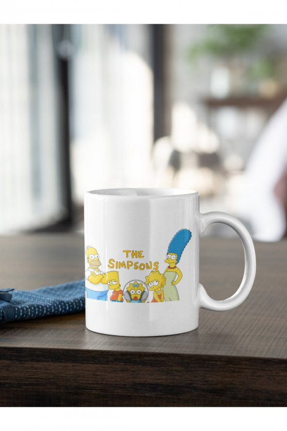 Kırmızı The Simpsons Yazılı Homer Baskılı Kahve Kupası Hediye Kupa