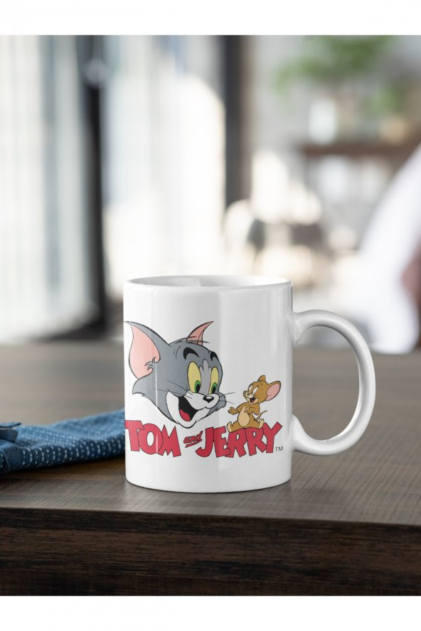Tom ve Jerry Çizgi Film Baskılı Kahve Kupası Hediye Kupa