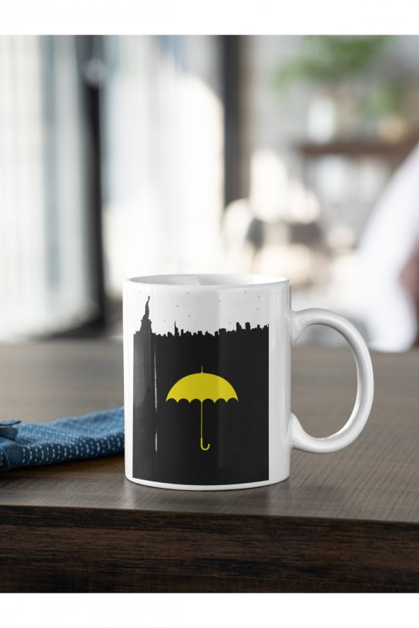 How I Met Your Mother Sarı Şemsiye Baskılı Kahve Kupası Hediye Kupa