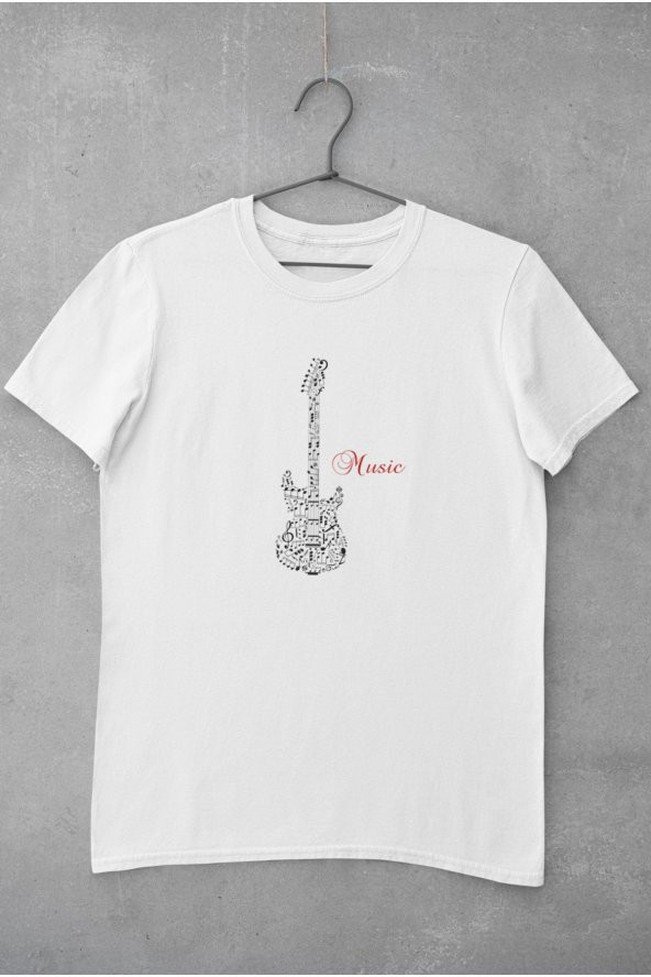 Notalı Müzik Yazı Baskılı Tişört Erkek Hediye Doğum Günü Hediyesi T-shirt - 2