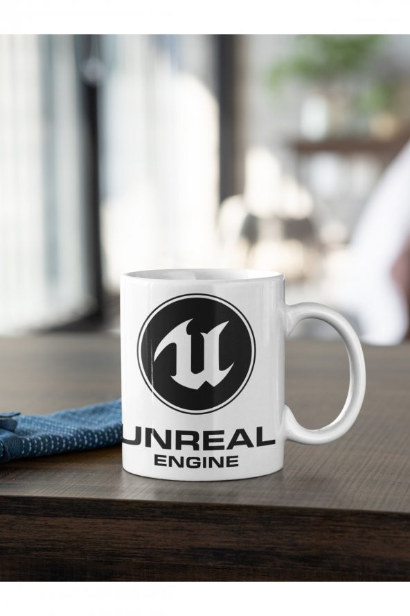 Unreal Engine Logo Ve Yazı Baskılı Kahve Kupası Hediye Kupa - 2