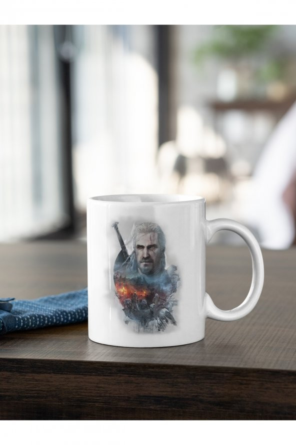 The Witcher Rivialı Geralt 1 Baskılı Kahve Kupası Hediye Kupa