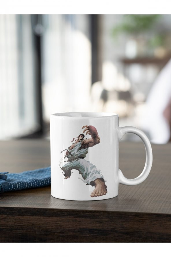 Street Fighter Ryu Hoshi Karakteri 1 Baskılı Kahve Kupası Hediye Kupa
