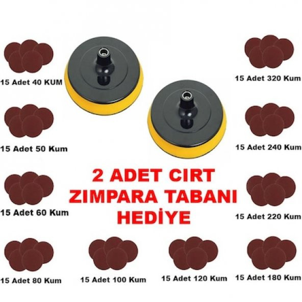 Cırt Zımpara Seti 115 mm 152 PARÇA 40-320 Kum - 2