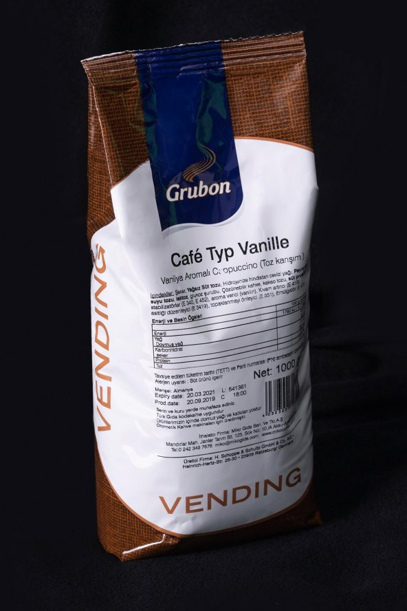 Grubon Cafe Type Vanille Vanilyalı Cappuccino 1000 Gr