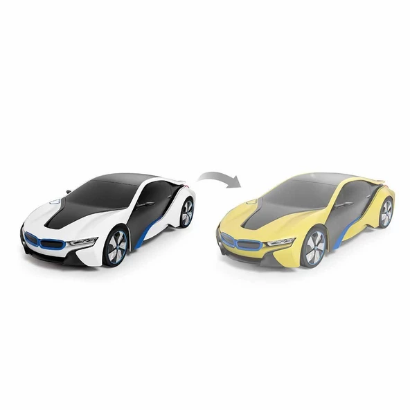 1032023 1:24 BMW i8 UV Sensitive Uzaktan Kumandalı Renk Değiştiren Araba - 6