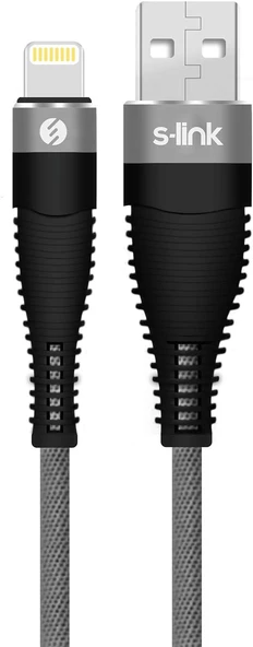 Swapp SW-C685 1.2M 3A Lightning Gri Şarj Kablosu