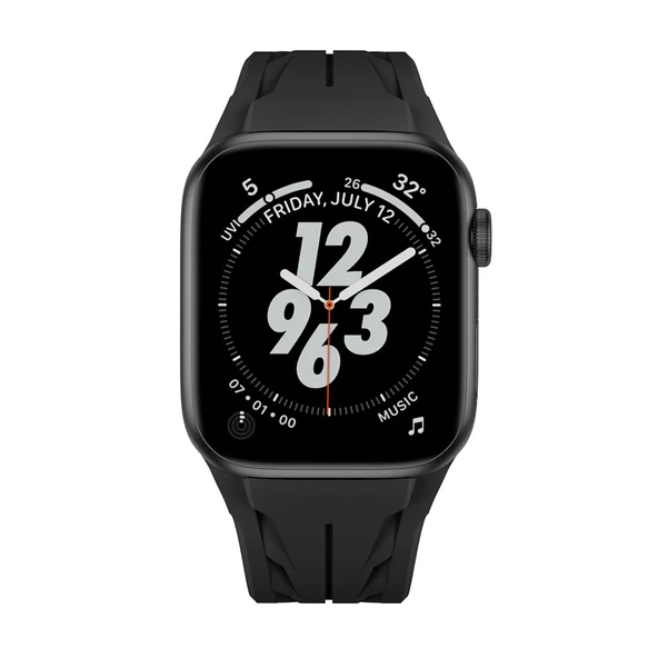 Gpack Apple Watch SE 44mm Kordon Metal Tokalı Ayarlanabilir Tpu Silikon KRD127 - 4