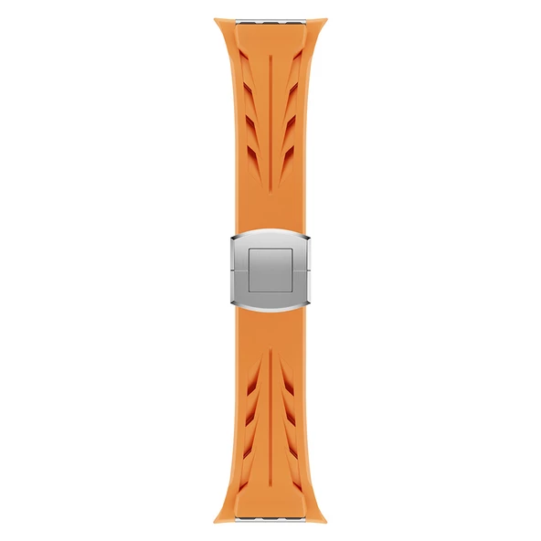 Gpack Apple Watch 4 5 42mm Kordon Metal Tokalı Ayarlanabilir Tpu Silikon KRD127 - 7