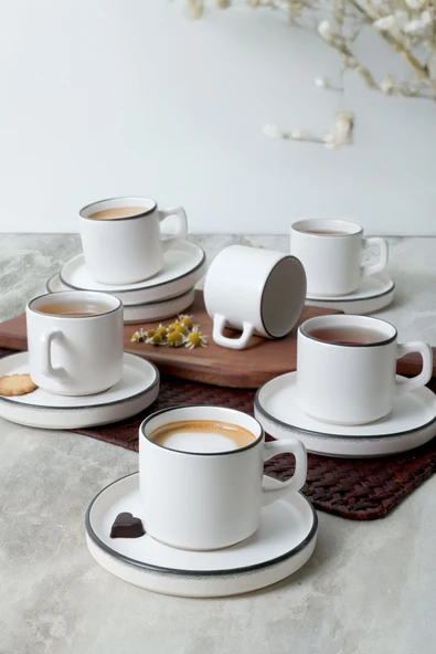 Keramika Simply Stackable Çay Takımı 12 Parça 6 Kişilik 19985 - Resim 2