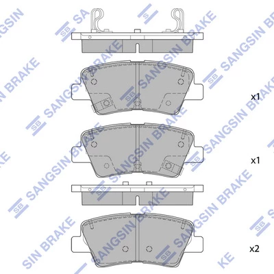 ARKA FREN BALATA HYUNDAI ELANTRA 1.6L D4FB G4FG 6 vites 16- / i20 1.1L 1.2L 1.4L 15- / KIA SPORTAG E 1.6L G4FJ 7 vites 15- ÜSTTEN DELİKLİ TİP