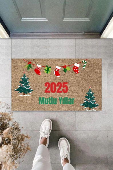 Kapı Önü Paspası Yeni Yıl 2025 Özel Tasarım Model 105