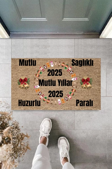 Kapı Önü Paspası Yeni Yıl 2025 Özel Tasarım Model 104