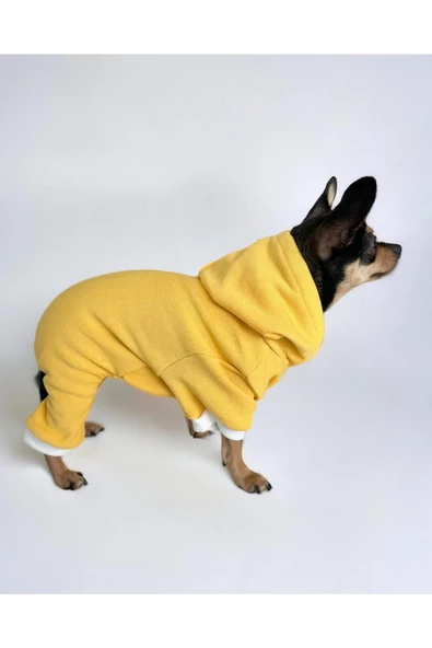 Yellow White Polar Köpek Tulumu Köpek Kazağı, Köpek Kıyafeti - 2