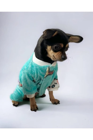 Turqy Soft Polar Cırtcırtlı Köpek Tulumu, Köpek Kıyafeti - 2