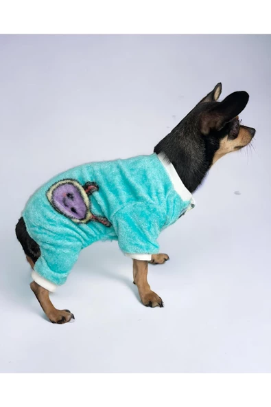 Turqy Soft Polar Cırtcırtlı Köpek Tulumu, Köpek Kıyafeti - 1