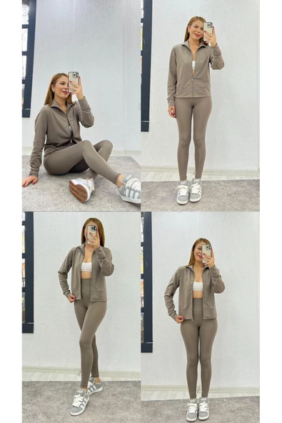 Meşhur Eşofman Takımı, Taytlı Eşofman Takımı, Tayt Ceket Kombin, Kadın Tayt Ceket